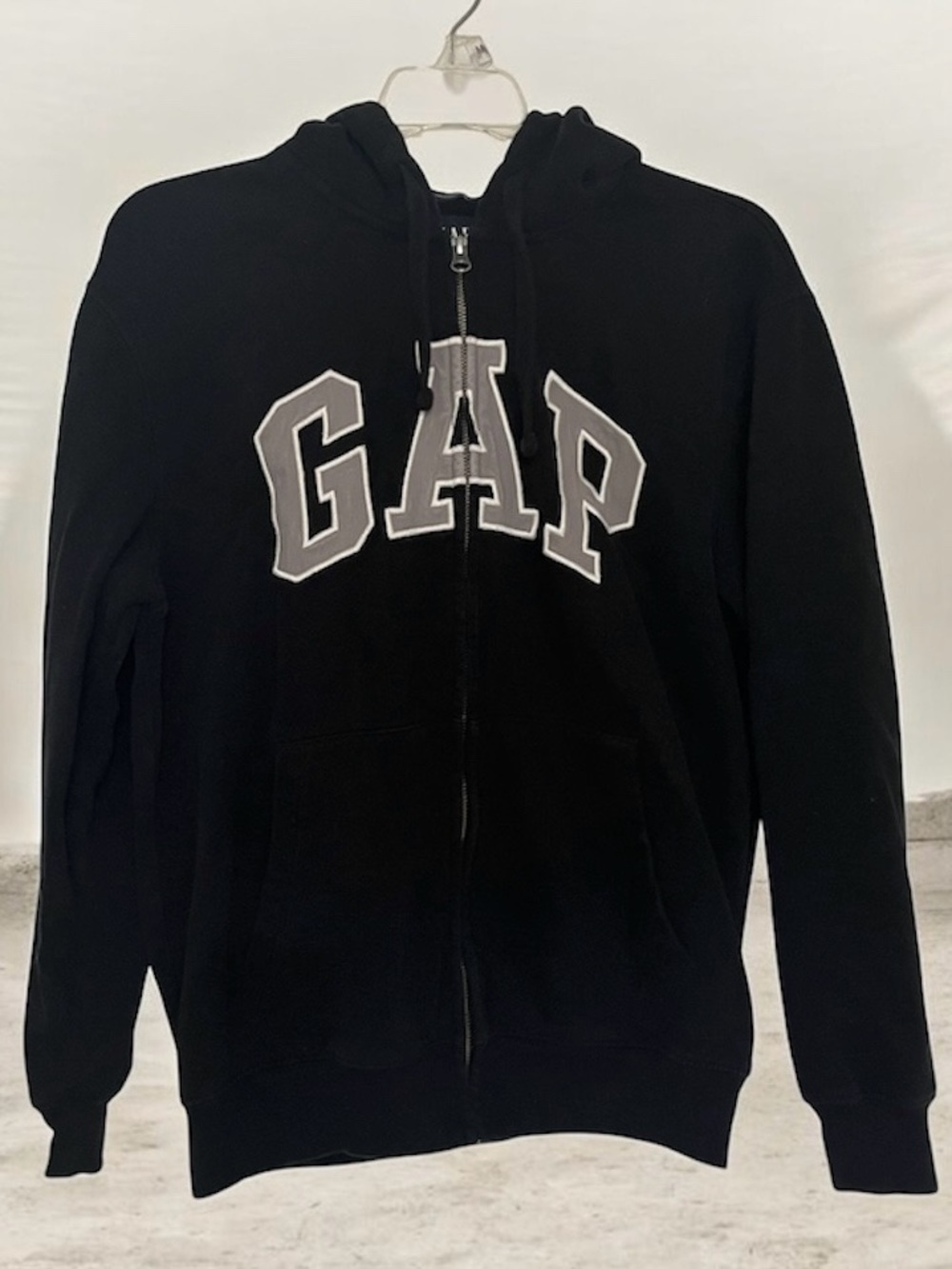 GAP Women’s Black Full Zip Hoodie with Gray Logo
